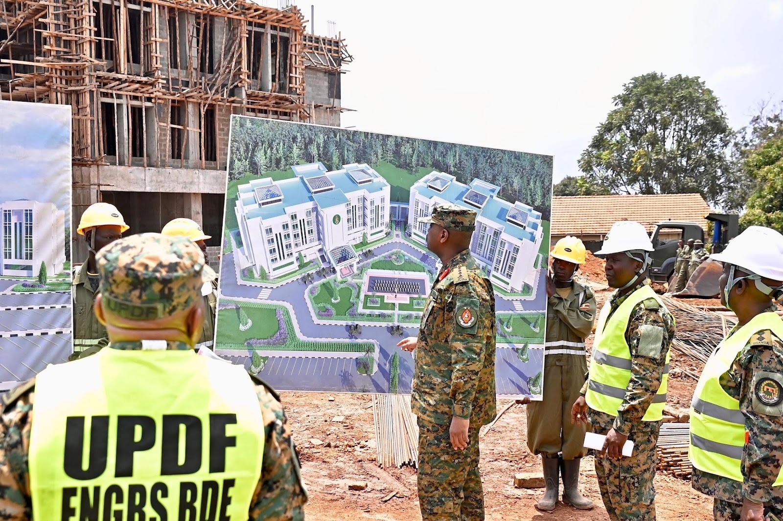 CDF Gen. Kainerugaba Inspects UPDF Headquarters Project, Urges Engineers to Expedite Completion
